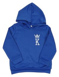 Tmavomodrá mikina s písmenem a kapucí 