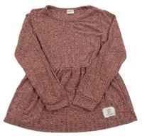 Vínová žebrovaná úpletová tunika 