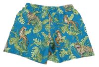 Modré plážové kraťasy s tygry H&M