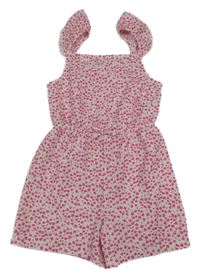 Bílo-růžový květovaný kraťasový overal Primark