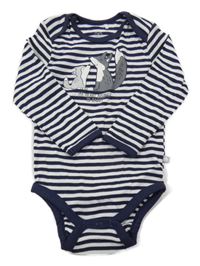 Tmavomodro-bílé pruhované body s vlky Liegelind