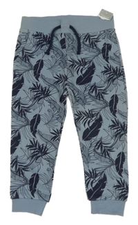 Nové - Modré tepláky s listy Primark