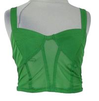 Dámský zelený tylový crop top Select 