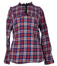Dámská tmavomodro-červená kostkovaná halenka H&M