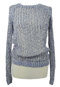 Dámský bílo-modrý háčkovaný třpytivý svetr Esprit 