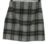 Dámská šedá kostkovaná vlněná sukně Primark 