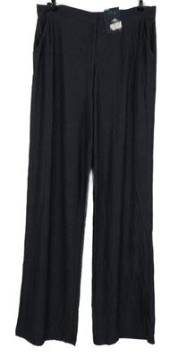 Nové - Dámské tmavomodré tečkované teplákové palazzo kalhoty M&S