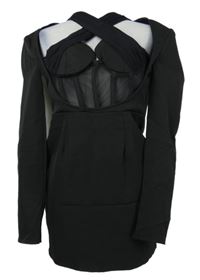 Dámské černé mini asymetrické šaty PrettyLittle Thing