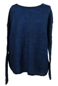 Dámský tmavomodro-modrý melírovaný svetr Primark 
