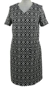 Dámské černo-šedé vzorované šaty TU 