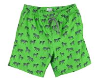 Pánské limetkové plážové kraťasy se zebrami Next 