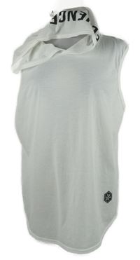 Pánské bílé tílko s kapucí 