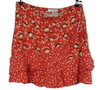 Dámská červená kytičkovaná sukně Oasis 