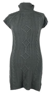 Dámské tmavošedé vzorované svetrové šaty s rolákem Esmara