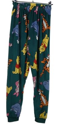 Dámské tmavozelené plyšové pyžamové kalhoty 