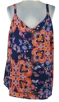 Dámský modro-červený vzorovaný top George 