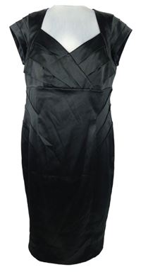 Dámské černé saténové pouzdrové šaty Planet 