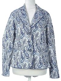 Dámské modro-bílé vzorované sako 