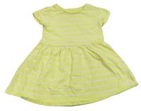 Žluté pruhované bavlněné šaty Mothercare