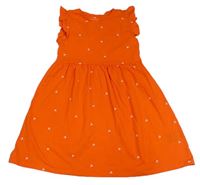 Oranžové bavlněné šaty s třešničkami H&M