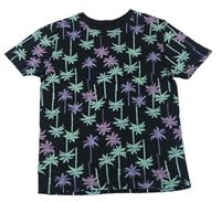 Černé tričko s palmami Primark