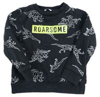 Černá mikina s dinosaury a nápisem Pep&Co