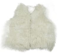 Bílá kožešinová vesta 