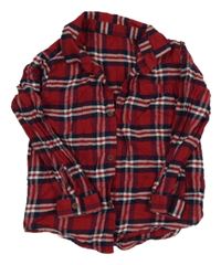 Červeno-tmavomodro-bílá kostkovaná košile George