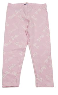 Světlerůžové legíny s nápisy 