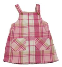 Růžovo-bílo-béžové kostkované šaty Nutmeg