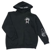 Černá mikina s Wednesday a kapucí Fruit of the Loom