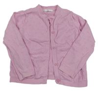 Růžový perforovaný propínací svetr M&S