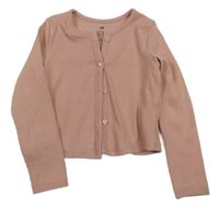 Světlerůžové žebrované propínací crop triko H&M