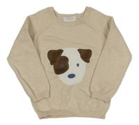 Světlebéžový svetr s pejskem Primark