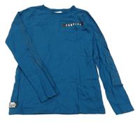 Petrolejové triko s nápisem 