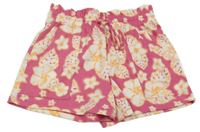 Růžové květinové kraťasy Page one young