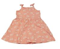 Světlerůžové květinové bavlněné šaty C&A