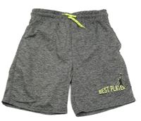 Šedé melírované sportovní kraťasy s basketbalistou Ergeenomixx