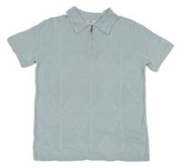 Světlemodré pletené polo tričko River Island