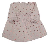 Růžové teplákové šaty se srdíčky Primark