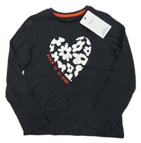 Anrtacitové triko se srdcem z květin M&S