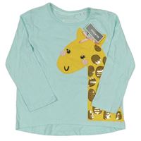 Pomněnkové triko s žirafou Bluezoo