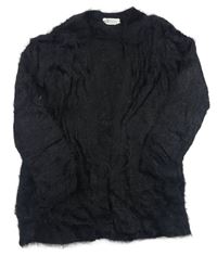 Černý svetrovo/chlupatý cardigan H&M