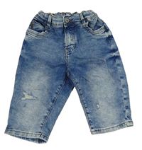 Světlemodré skinny riflové kraťasy s prošoupáním Denim 
