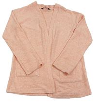 Lososový melírovaný úpletový cardigan zn. George