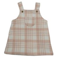 Světlerůžovo-bílé kostkovaná fleecové laclové šaty zn. George