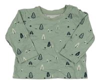 Světlekhaki triko se stromy Matalan