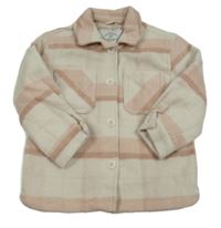Světlerůžovo-bílá kostkovaná podšitá košilová bunda George