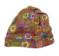 Šedo-barevná puntíkatá bavlněná čepice 