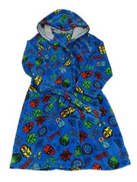 Modro-barevný chlupatý župan s kapucí - Avengers 